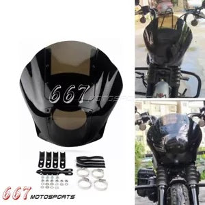 ハーレースポーツスターダイナソフテイル用クォーターフロントフェアリングフロントガラスキット 1988-2024 Quarter Front Fairing Windshield Kit For Harley Sportster Dyna Softail 1988-2024