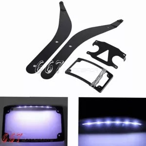 ハーレーローライダー ST FXLRST FXLRS 再配置ナンバープレートホルダー & LED フレーム用 For Harley Low Rider ST FXLRST FXLRS Relocation License Plate Holder & LED Frame