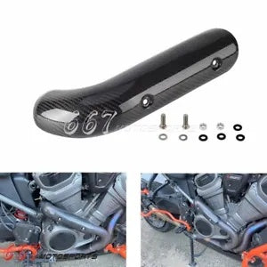 ハーレーパンアメリカ 1250 カーボンファイバー排気管ヒートシールド熱傷防止 For Harley Pan America 1250 Carbon Fiber Exhaust Pipe Heat Shield Anti-scalding