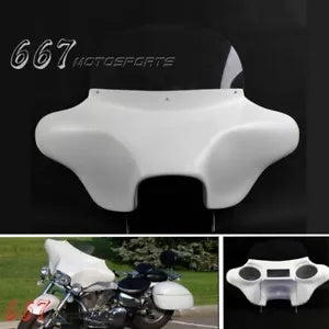 バットウィング フェアリング フロントガラス キット スピーカーカットアウト付き ハーレーロードキング 1994-2022用 Batwing Fairing Windshield Kit w/ Speaker Cut Out For Harley Road King 1994-2022