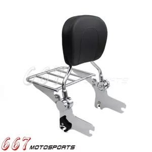 バックレスト シーシーバー 荷物ラック ハーレーエレクトラグライド ロードキング 1997-2008用 Backrest Sissy Bar Luggage Rack For Harley Electra Glide Road King 1997-2008