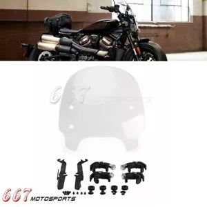 ハーレースポーツスター S RH1250S 2021-2023 フォークマウントクリアフロントガラススポイラー For Harley Sportster S RH1250S 2021-2023 Fork Mount Clear Windshield Spoiler