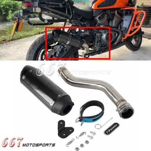 ハーレーパンアメリカ RA1250 RA1250S カーボンファイバー排気管マフラーシステム For Harley Pan America RA1250 RA1250S Carbon Fiber Exhaust Pipe Muffler System