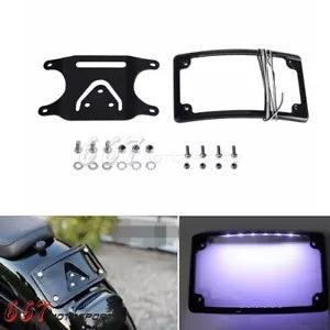 ナンバープレートホルダー & LED フレーム Harley Dyna Street Bob Softail Low Rider ST 用 License Plate Holder & LED Frame For Harley Dyna Street Bob Softail Low Rider ST