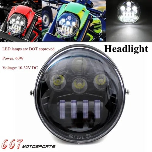 ドット LED ヘッドライトハーレー V-Rod VRSC、VRSCA、VRSCAW、VRSCB、VRSCF VRSCR 02-17 用 DOT LED Headlight For Harley V-Rod VRSC, VRSCA, VRSCAW, VRSCB, VRSCF VRSCR 02-17