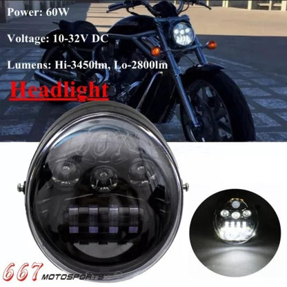 ドット LED ヘッドライトハーレー V-Rod VRSC、VRSCA、VRSCAW、VRSCB、VRSCF VRSCR 02-17 用 DOT LED Headlight For Harley V-Rod VRSC, VRSCA, VRSCAW, VRSCB, VRSCF VRSCR 02-17