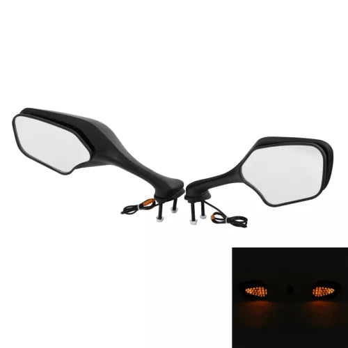 fsmotouk Rear View Mirrors w/ LED Turn Signal Lights Fit For Honda CBR 1000 RR 2008-2016