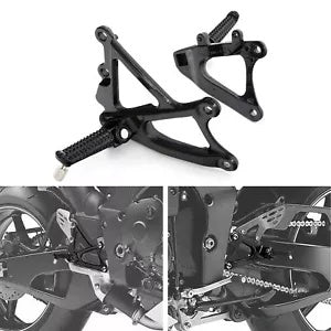 fsmotouk Black Front Footrest Foot Pegs Bracket Fit For YAMAHA YZF R1 YZF-R1 2009-2014 US