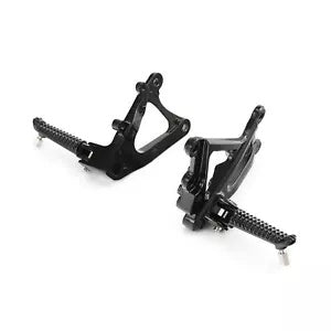 fsmotouk Black Front Footrest Foot Pegs Bracket Fit For YAMAHA YZF R1 YZF-R1 2009-2014 US