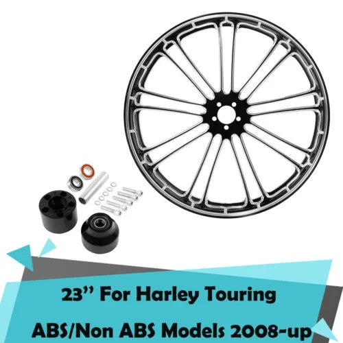 fsmotouk 23" Front Wheel Rim Single Disc Hubs Fit For Harley Touring ABS Models 2008-2023