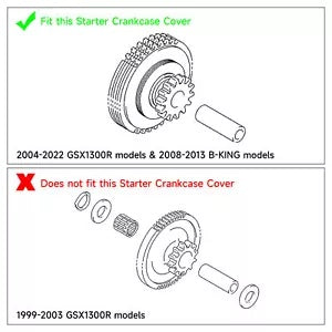 fsmotouk Engine Starter Crankcase Cover Fit For Suzuki GSX1300BK 08-13 GSX1300R 2004-2024