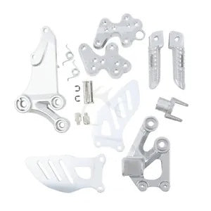 fsmotouk Front Rider Foot Pegs Footrest Bracket Fit For Suzuki GSXR600 GSX-R750 2006-2010