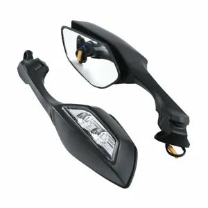 fsmotouk Rearview Mirrors LED Turn Signals Fits For Kawasaki Ninja ZX10R ZX-10R 2016-2023