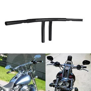 fsmotouk Black 10" Rise Fat 1-1/4" T-Bars Handlebar Bar Fit For Harley Sportster Dyna