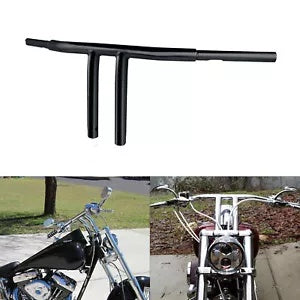 fsmotouk Black 10" Rise Fat 1-1/4" T-Bars Handlebar Bar Fit For Harley Sportster Dyna