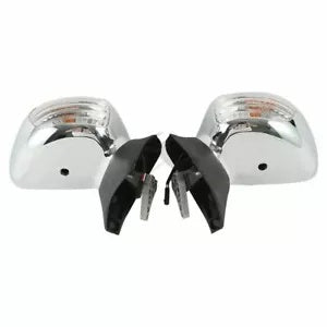 fsmotouk Pair Turn Signals Rear View Mirrors Fit For Honda Goldwing GL1800 2001-2017