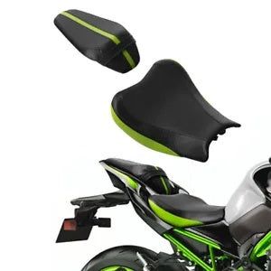 fsmotouk Black Green Driver & Passenger Seat Fits For Kawasaki Z900 Z 900 2017-2024