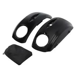 fsmotouk Gloss Black Saddlebag Lids & 6.5'' Audio Cutouts Fit For Indian Roadmaster 15-23