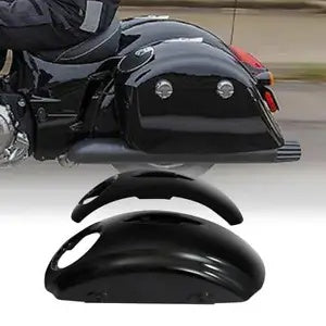 fsmotouk Gloss Black Saddlebag Lids & 6.5'' Audio Cutouts Fit For Indian Roadmaster 15-23