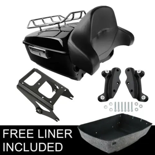 fsmotouk King Tour Trunk Top Rack Pad Mount Docking Kit Fits For Harley Touring 2009-2013