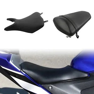 fsmotouk Black Driver Pessenger Pillion Seat Fit For Yamaha YZF R3 YZFR3 2015-2024