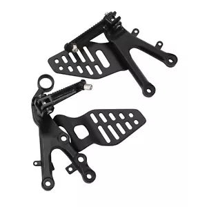 fsmotouk Black Front Driver Foot Pegs Footrest Bracket Fit For Yamaha YZF R6 2006-2016