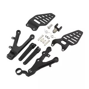 fsmotouk Black Front Driver Foot Pegs Footrest Bracket Fit For Yamaha YZF R6 2006-2016