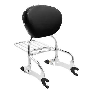 fsmotouk 12" Sissy Bar Backrest w/ Rack Fit For Indian Chief Dark Horse 2016-2018