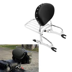 fsmotouk 12" Sissy Bar Backrest w/ Rack Fit For Indian Chief Dark Horse 2016-2018