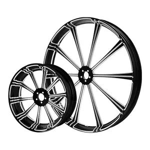 fsmotouk 30'' Front & 18'' Rear Wheel Rim Dual Hub Pulley Fit For Harley Touring 09-24 US