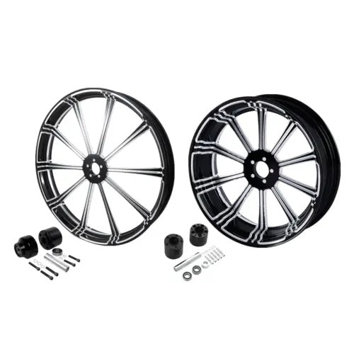 fsmotouk 26" Front 18'' Rear Wheel Rim Single Hub Fit For Harley Touring Road Glide 2009+