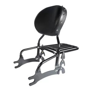 fsmotouk Backrest Sissy Bar & Pad Luggage Rack Fits For Indian Chief Dark Horse 2016-2018