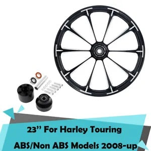 fsmotouk CNC 23'' Wheel Rim Single Disc Wheel Hubs Fit For Harley Touring ABS 2008-2023