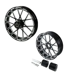 fsmotouk 21" Front 18'' Rear Wheel Rim Hub Fit For Harley Touring Electra Glide 08-23 US