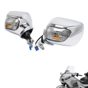 fsmotouk Rear View Mirror Turn Signals Clear Lens Fit For Honda Goldwing GL1800 F6B 13-17