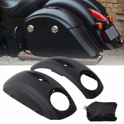 fsmotouk Matte Saddlebags Lids Audio Speaker Cutouts Fit For Indian Springfield 2016-2023