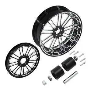 fsmotouk 18" Rear Wheel Rim Hub Belt Pulley Fit For Harley Touring Street Glide 2008-2023