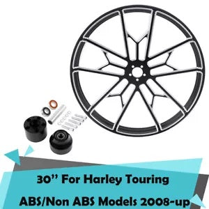 fsmotouk CNC 30'' Wheel Rim Single Disc Wheel Hubs Fit For Harley Touring ABS 2008-2023