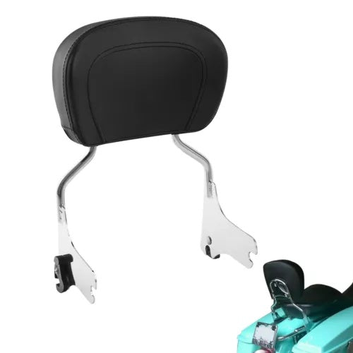 fsmotouk Chrome Passenger Backrest Sissy Bar Pad Fit For Harley Touring Glide 1997-2008