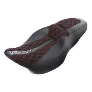 fsmotouk Black Red Rider & Passenger Seat Fit For Harley Street Road Glide 2009-2023