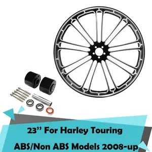 fsmotouk 23" Front Wheel Rim Dual Disc Hubs Fit For Harley Touring ABS Models 2008-2023