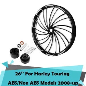 fsmotouk 26'' Front Wheel Rim Hub Single Disc Fit For Harley Touring 2008-2023 ABS Model