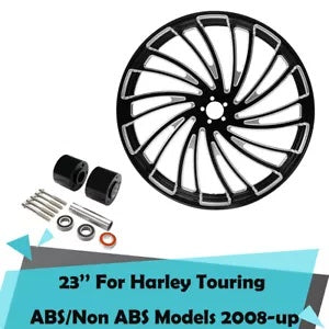 fsmotouk 23'' Front Wheel Rim Wheel Hubs Dual Disc Fit For Harley Touring 2008-2023 ABS