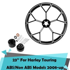 fsmotouk 23'' Front Wheel Rim Single Disc Wheel Hubs Fit For Harley Touring 2008-UP ABS