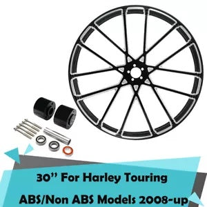 fsmotouk 30" Front Wheel Rim Dual Disc Hubs Fit For Harley Touring ABS Models 2008-2023