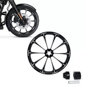 fsmotouk 18"X3.5'' Front Wheel Rim & Single Disc Hubs Fit For Harley Road King 2008-2023