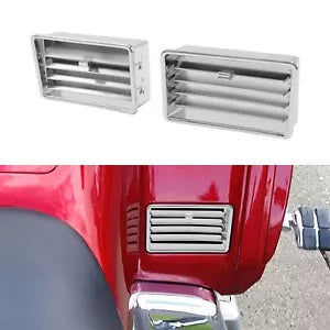 fsmotouk Pair Chrome Lower Air Outlet Vents Fit For Honda Goldwing GL1800 2001-2010