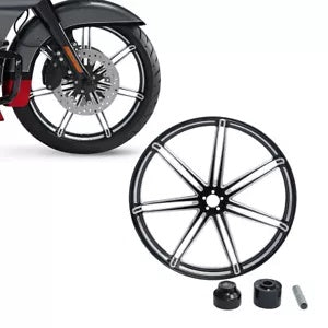 fsmotouk 23' Front Wheel Rim & Single Disc Hubs Fit For Harley Touring 2008-2023 ABS