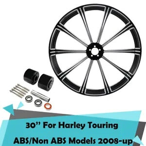 fsmotouk 30'' Front Wheel Rim Hubs Dual Disc Fit For Harley Touring 2008-2023 ABS Model