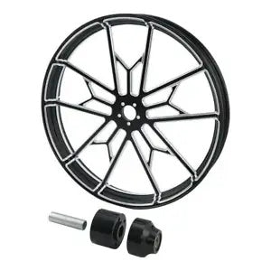 fsmotouk 30'' CNC Front Wheel Rim Single Disc Hubs Fit For Harley Touring Road King 08-23